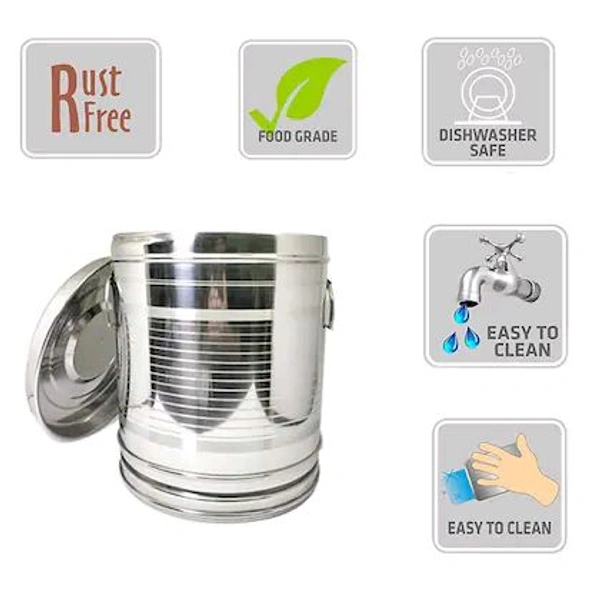 BH Bartan BH BARTAN HUB Stainless Steel Large Rice/Flour(Aatta) Container /Storage Set of 1 (Dishwasher Safe , 30 KG , Tea , Coffee , Sugar Container )