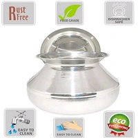 BH BARTAN HUB Stainless Steel Handi/Pongal Handi with Lid (3500 ML, Dishwasher Safe) Handi 3.5 L with Lid (Stainless Steel)