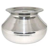 BH BARTAN HUB Stainless Steel Handi/Pongal Handi with Lid (3500 ML, Dishwasher Safe) Handi 3.5 L with Lid (Stainless Steel)