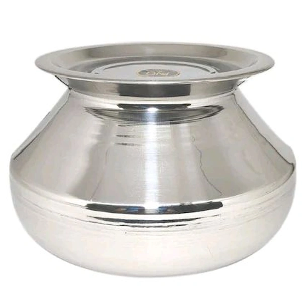 BH BARTAN HUB Stainless Steel Handi/Pongal Handi with Lid (3500 ML, Dishwasher Safe) Handi 3.5 L with Lid (Stainless Steel)