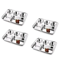BH BARTAN HUB Pack of 6 Stainless Steel Stainless Steel Extra Deep Bhojan Thali/Dinner Plates/Lunch Plates Set of 6 (Dishwasher Safe, Elegant Look, Strong and Durable) Dinner Set