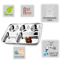 BH BARTAN HUB Pack of 6 Stainless Steel Stainless Steel Extra Deep Bhojan Thali/Dinner Plates/Lunch Plates Set of 6 (Dishwasher Safe, Elegant Look, Strong and Durable) Dinner Set