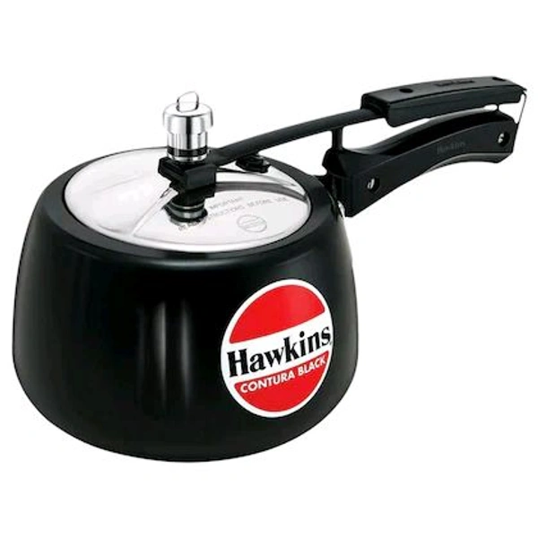 Hawkins 3 Litre Contura Black Pressure Cooker, Hard Anodised Inner Lid Cooker, Handi Cooker, (CB30)