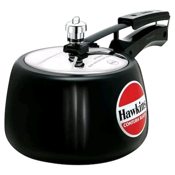 Hawkins 3 Litre Contura Black Pressure Cooker, Hard Anodised Inner Lid Cooker, Handi Cooker, (CB30)
