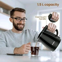 AGARO Royal, 1500W, 1.5L Double Layered Cool Touch Electric Kettle, Black