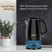 AGARO Royal, 1500W, 1.5L Double Layered Cool Touch Electric Kettle, Black