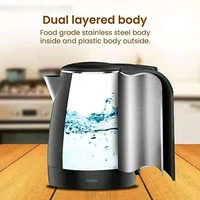 AGARO Royal, 1500W, 1.5L Double Layered Cool Touch Electric Kettle, Black