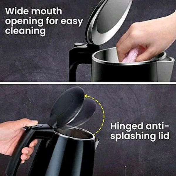 AGARO Royal, 1500W, 1.5L Double Layered Cool Touch Electric Kettle, Black