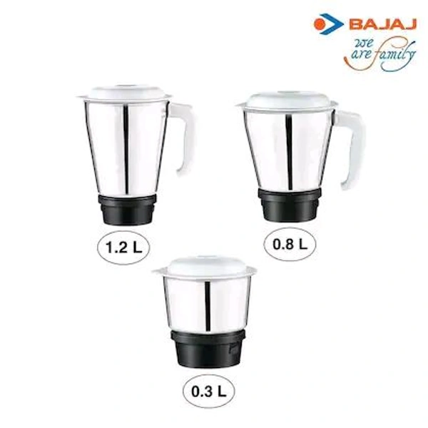 Bajaj White 500 W Mixer Grinder With 3 Jars (Pack of 4)