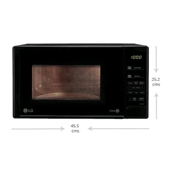 LG MS2043DB, 20 Litres, 700 Watts Solo Microwave Oven with 44 Auto Cook Menu, Black