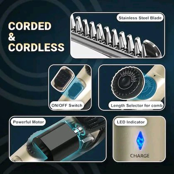 VGR V-031 Professional Hair Trimmer Runtime: 90 min Trimmer for Men (Beige)