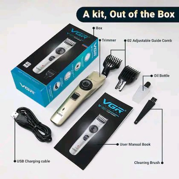 VGR V-031 Professional Hair Trimmer Runtime: 90 min Trimmer for Men (Beige)