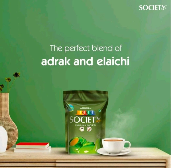 Society Elaichi Adrak Chai | Society Tea | Ginger & Cardamom | Refreshing & Tasteful | 250 g | Pack of 1 - 250gm