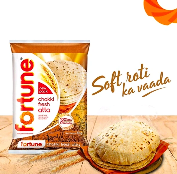 Fortune Chakki Fresh (100% Atta, 0% Maida) Atta (5 kg) - 5.kg