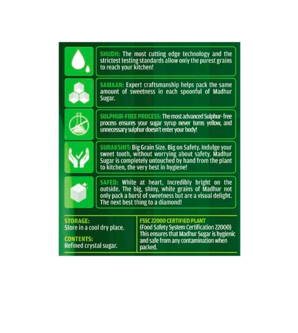 Madhur Pure & Hygienic Sulphurless Sugar (M30) 5kg - 5kg