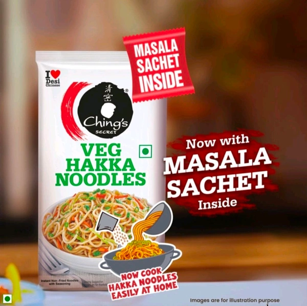 Ching's Secret Veg Hakka Noodles with Masala (140g) - 140g