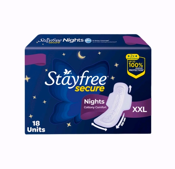 Stayfree Secure Nights Sanitary Pads - Pack of 1 - 40 Units