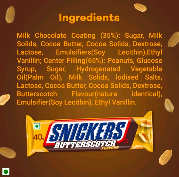 Snickers Butterscotch Filled Bar - 40.gm
