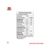 Amul 55% Cocoa Dark Chocolate Bar - 150g