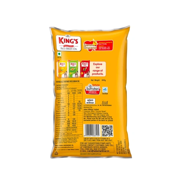 King's Rice Bran Oil - 840gm