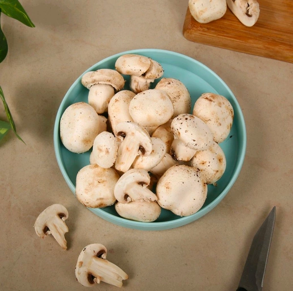 Fresh Button Mushroom  (Alimbi) - 400.gm