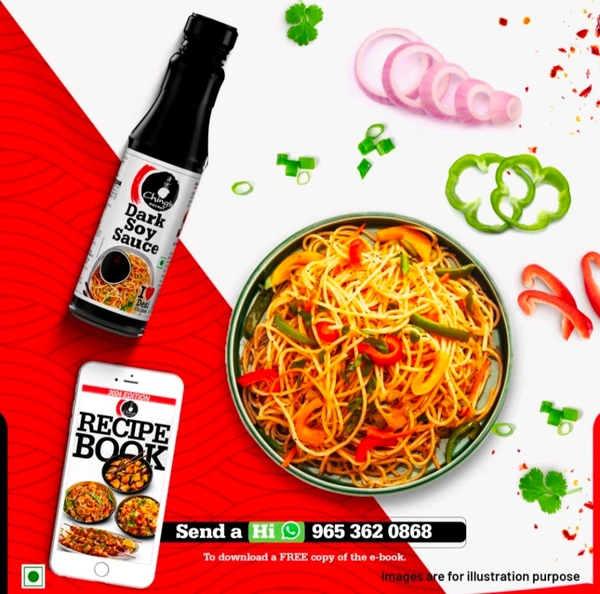 Ching's Secret Dark Soy Sauce Rich, Brown and Zesty + Red Chilli Sauce, Bold, Fiery & Aromatic + Green Chilli Sauce + Chilli Vinegar Combo - 210 g + 200 g + 190 g + 170 ml
