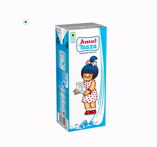 Amul Taaza Homogenised Toned Milk - 1.l