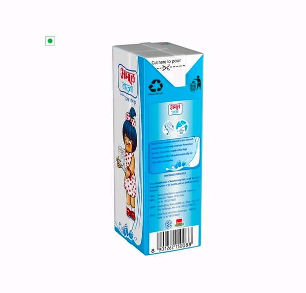 Amul Taaza Homogenised Toned Milk - 1.l
