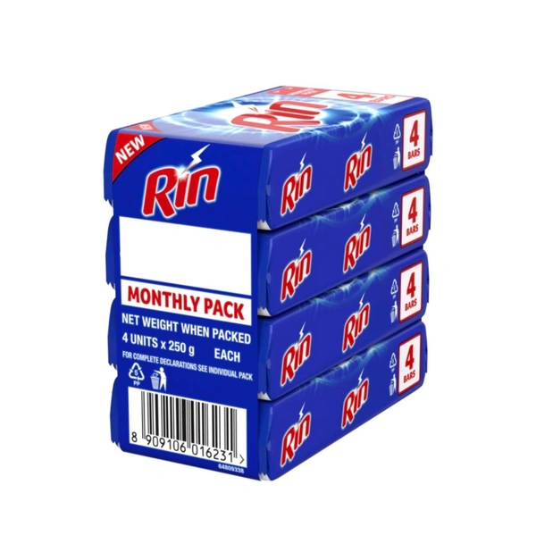 Rin Detergent Bar - 4x250g