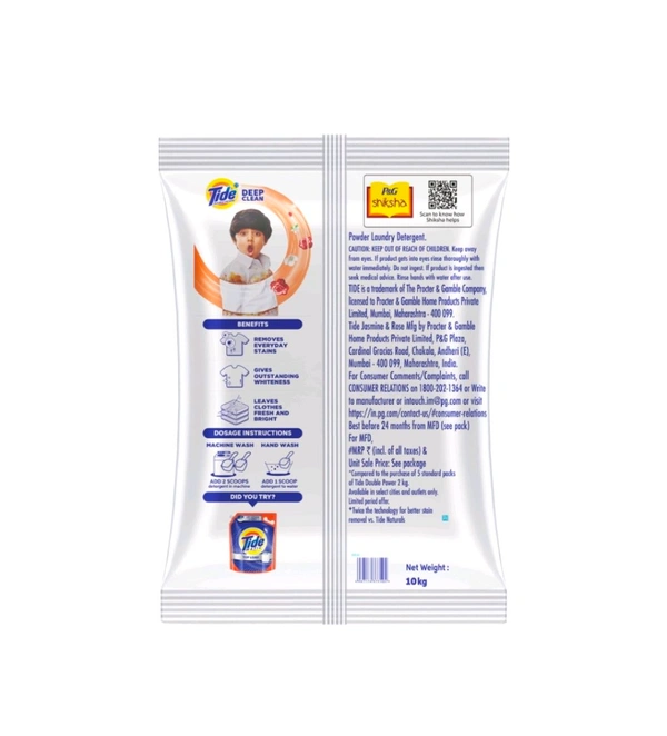 Tide Plus Double Power Washing Detergent Powder (Jasmine & Rose) - 8.kg