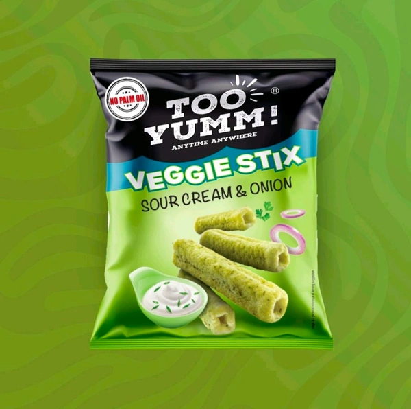 Too Yumm Veggie Stix Sour Cream & Onion Crisps - 3 x 75 g