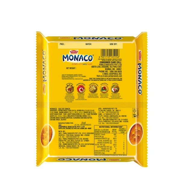 Parle Monaco Light Salty Classic Regular Biscuit - 185.6 g