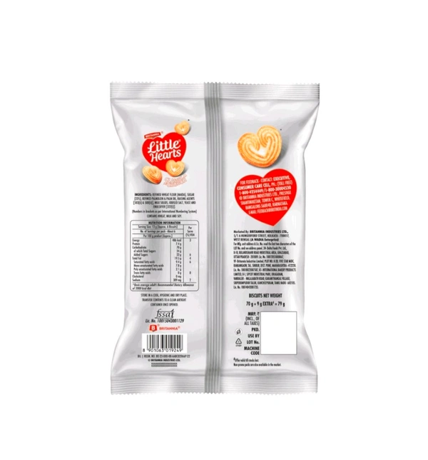 Britannia Little Hearts Classic Crunch Biscuit - 2 x 70 g