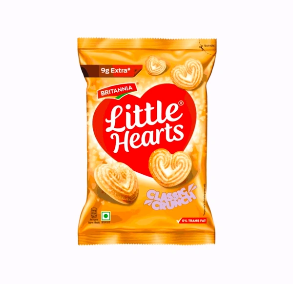 Britannia Little Hearts Classic Crunch Biscuit - 4 x 70 g