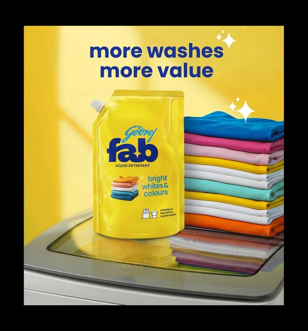 Godrej Fab Liquid Detergent Refill Pouch - 950.ml