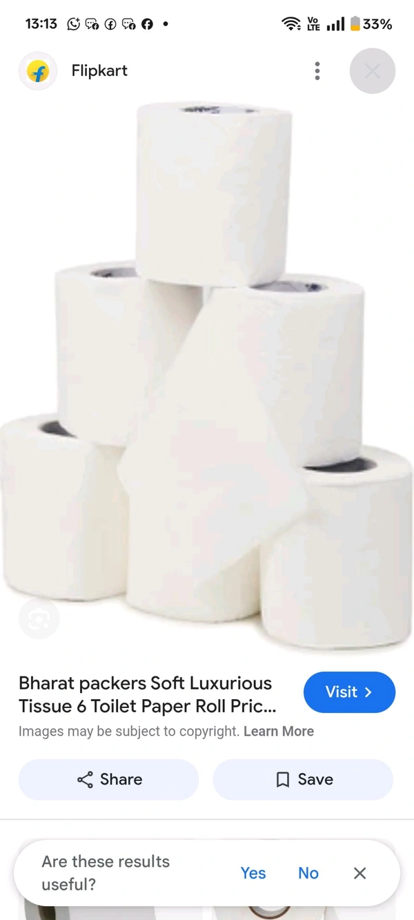 Toilet Roll 6 In 1 ( 4 Ply ) Plain
