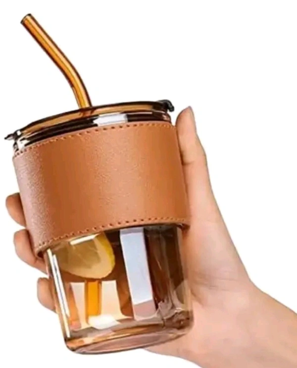 Glass Leather Bamboo Cup