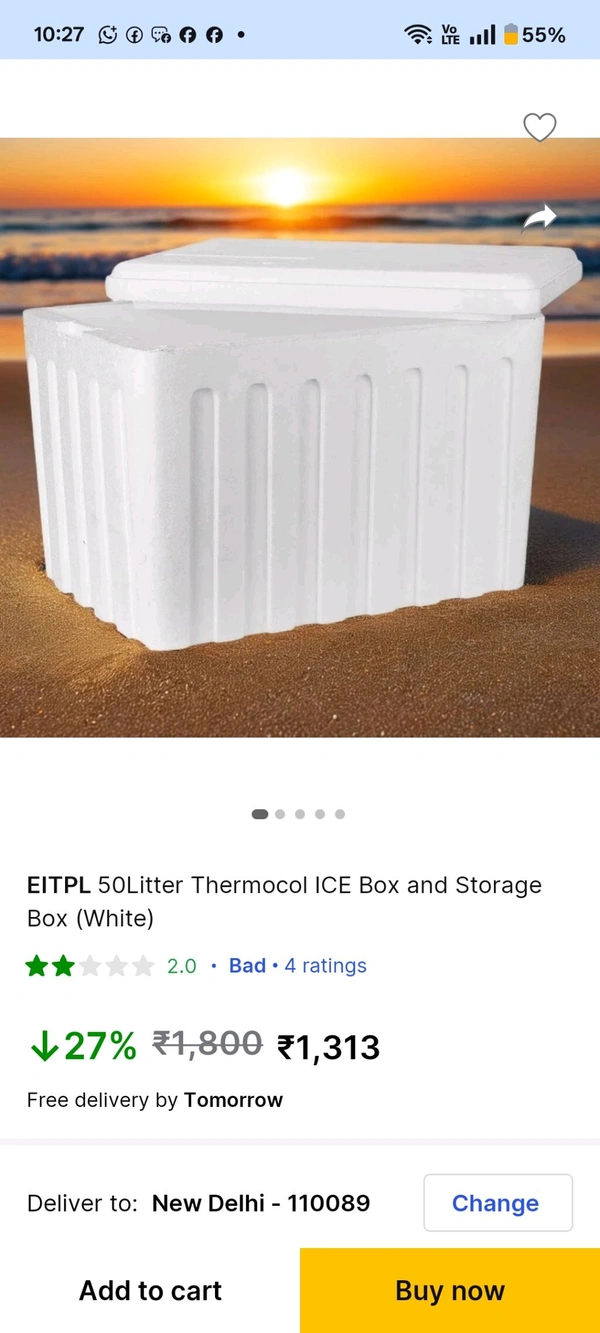 Thermocol Ice Box 12 Ltr