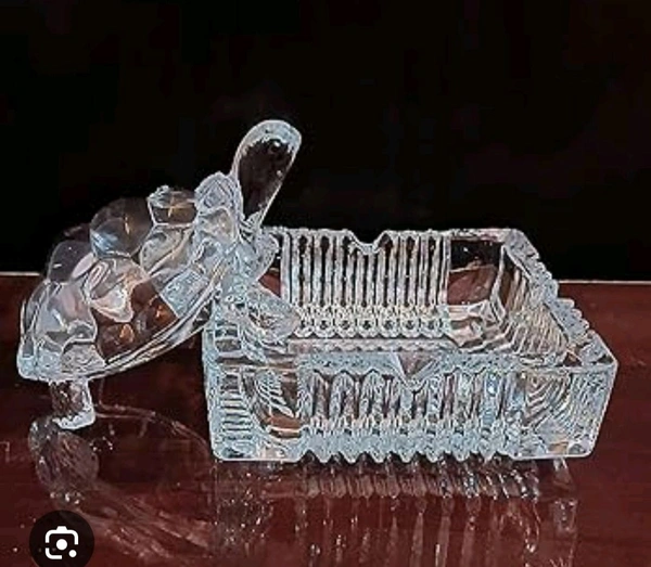 Glass Turtle With Tray Glass