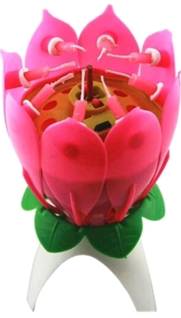 Birthday Flower Revolving Lotus Candle