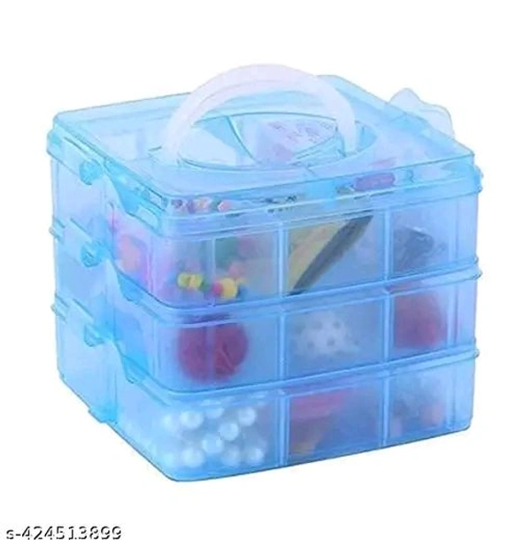 Jewelry Organizar Box 3 Layer 18 Grid Adjustable