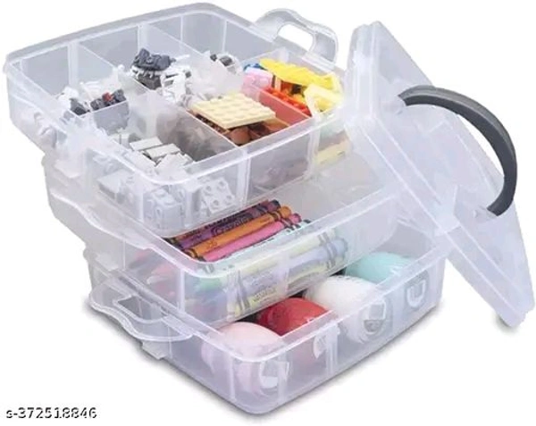 Jewelry Organizar Box 3 Layer 18 Grid Adjustable