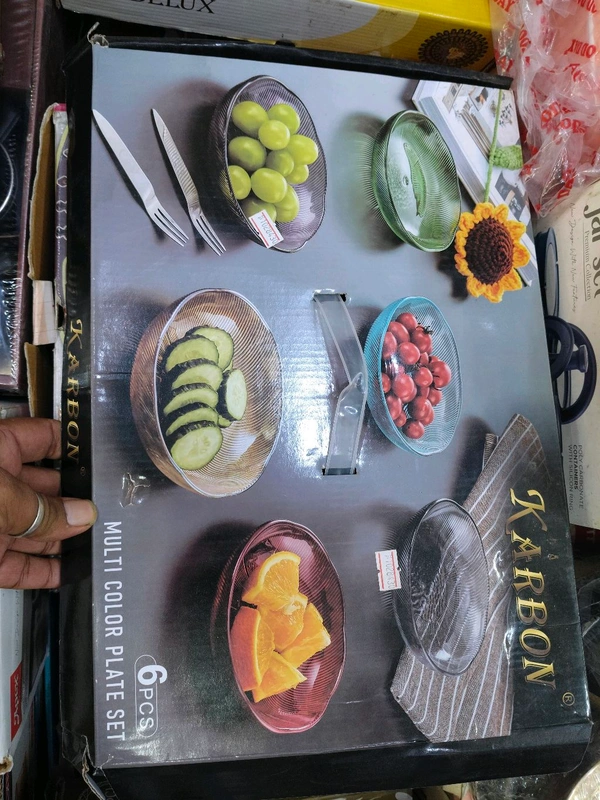 Glass Snacks Tray Set Of 6 Pcs 