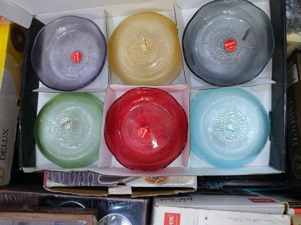 Glass Snacks Tray Set Of 6 Pcs 