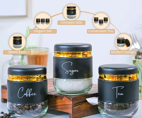 3 Pcs Glass Jar Set