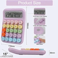 Cute Aesthetic Big Display Calculator – Pastel Color Buttons - Pink Lace
