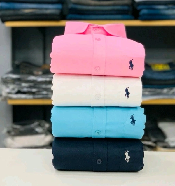 RL POLO Plain Shirt ( Combo Of 4pcs ) - M
