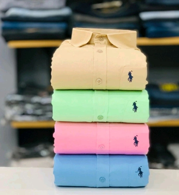 RL POLO Plain Shirt ( Combo Of 4pcs ) - L