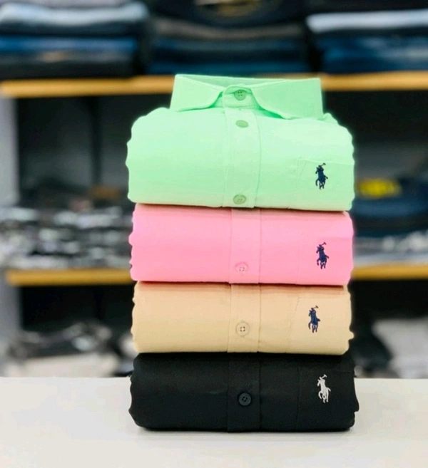 RL POLO Plain Shirt ( Combo Of 4pcs ) - L