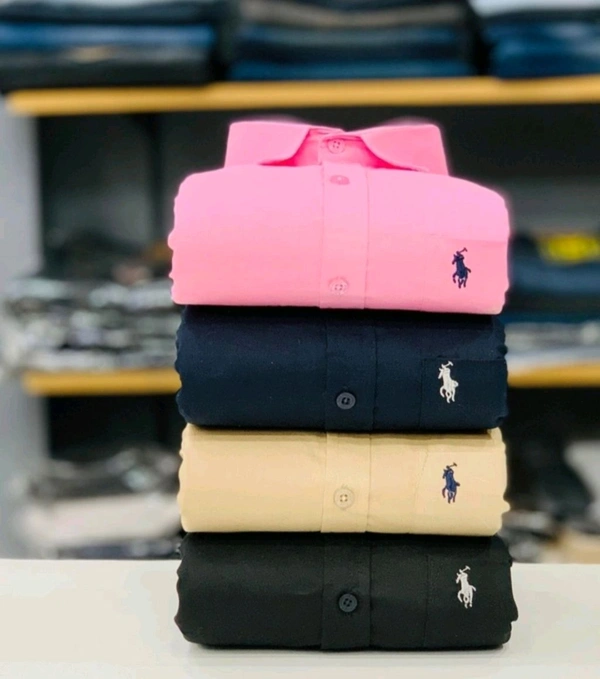 RL POLO Plain Shirt ( Combo Of 4pcs ) - L